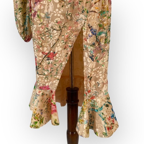 NWT HEMANT AND NANDITA Veena Dress in Nude Size Large One Shoulder Formal - Picture 10 of 14